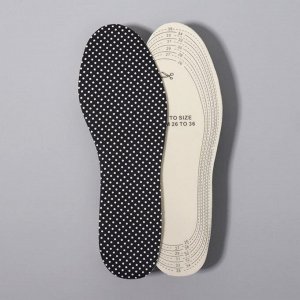 Стельки для обуви, универсальные, 26-36 р-р, пара, цвет чёрный/белый