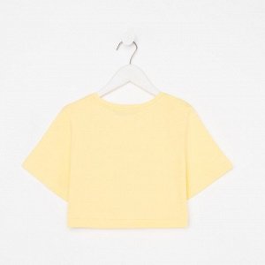 Футболка для девочки укороченная KAFTAN "Selfie", рост 158-164, цвет жёлтый