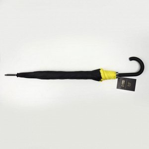 Зонт - трость полуавтоматический «Кант», 8 спиц, R = 51 см, цвет чёрный/жёлтый