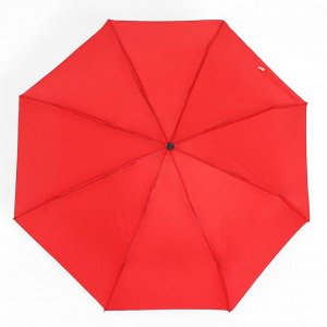 Зонт механический «Однотонный», 3 сложения, 8 спиц, R = 48 см, цвет красный