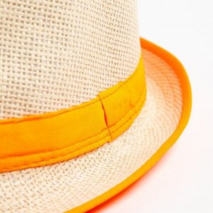 Шляпа женская MINAKU "Летняя", размер 56-58, цвет оранжевый