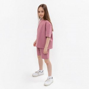 Костюм (футболка/шорты) для девочки , цвет розовый, рост 98