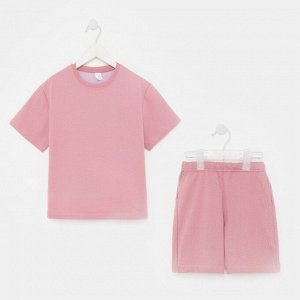Костюм (футболка/шорты) для девочки , цвет розовый, рост 98
