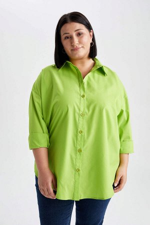 Рубашка больших размеров с длинным рукавом Df Plus Regular Fit с воротником рубашки