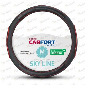 Оплетка CarFort Sky Line, красный кант, М (1/25) CS8152