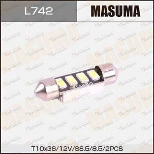 Лампы светодиодные Masuma LED T10x37 12V/10W SMD (комплект 2шт) L742