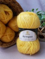 Пряжа Астория/полушерсть/цвет Желтый(104)