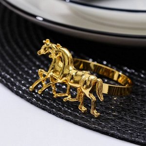 Кольцо для салфетки Nature Лошадь, 4,5?4,5?4,3 см, цвет золотой