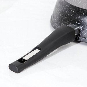 Сковорода «Гранит Black», d=26 см, съёмная ручка, стеклянная крышка, антипригарное покрытие, цвет чёрный
