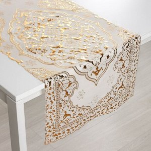 Салфетка ажурная для стола «Восток», 84?40 см, ПВХ, цвет золотой
