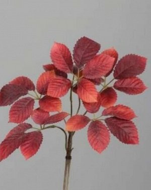 Ветка с листьями 40 см цвет красный арт. 28212-03