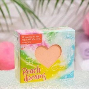 Laboratory Katrin 3622 Соль шипучая д/ванн с пеной и радужными вставками "Peach dreams" 130 г (персиковое сердце) # NEW