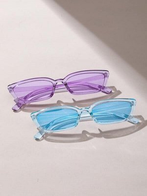 2шт Солнцезащитные очки в геометрической оправе с тонированными линзами