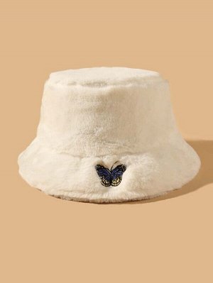 Плюшевая шляпа с вышивкой бабочки