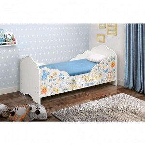 Кровать детская «Малышка №3», 1400 ? 600 мм, лдсп, цвет белый / фотопечать для мальчиков