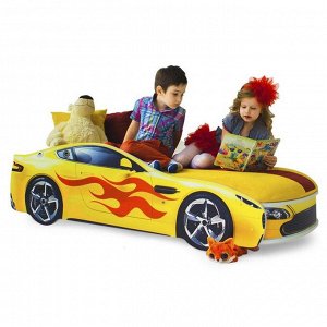 Детская кровать-машина "Бондмобиль желтый"
