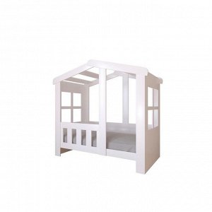 Детская кровать-чердак «Астра домик», без ящика, цвет белый / цвет белый