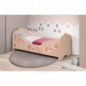Кровать детская «Малышка №4», 1400 ? 600 мм, цвет дуб млечный / фотопечать для девочек