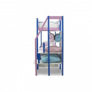 Детская двухъярусная кровать Бельмарко Svogen синий-лаванда