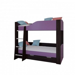 Детская двухъярусная кровать «Астра 2», цвет венге / фиолетовый