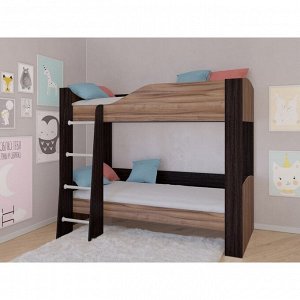Детская двухъярусная кровать «Астра 2», без ящика, цвет венге / орех