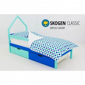 Детская кровать-домик мини "Svogen мятно-синий"