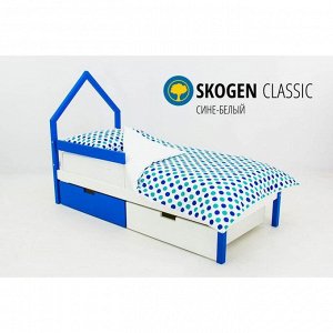Детская кровать-домик мини "Svogen сине-белый"