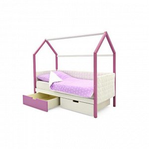 Клик Мебель Детская кровать-домик мягкий Бельмарко  Svogen лаванда-белый