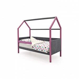 Детская кровать-домик мягкий Бельмарко  Svogen лаванда-графит