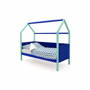 Детская кровать-домик мягкий Бельмарко  Svogen мятно-синий