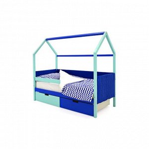 Детская кровать-домик мягкий Бельмарко  Svogen мятно-синий