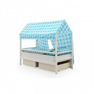Крыша текстильная Бельмарко для кровати-домика Svogen звезды синий,белый,графит