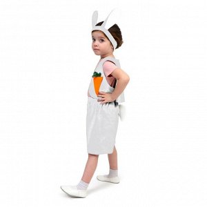 Карнавальный костюм «Зайчик белый», плюш, рост 110