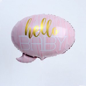 Шар фольгированный 22" Hello baby Спич, цвет розовый