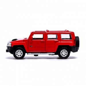 Автоград Машина металлическая HUMMER H3, 1:43, инерция, открываются двери, цвет красный