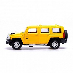 Машина металлическая HUMMER H3, 1:43, инерция, открываются двери, цвет жёлтый