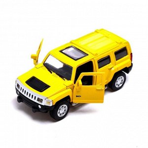 Машина металлическая HUMMER H3, 1:43, инерция, открываются двери, цвет жёлтый