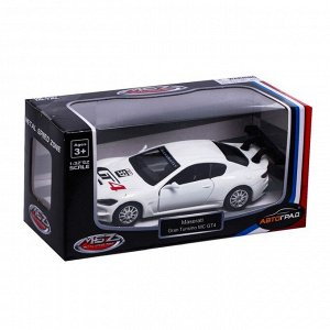 Машина металлическая MASERATI GRAN TURISMO MC GT4, 1:43, инерция, цвет белый