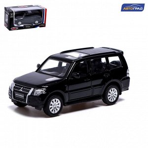 Машина металлическая MITSUBISHI PAJERO 4WD, 1:43, инерция, открываются двери, цвет чёрный