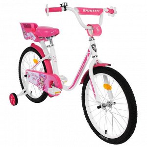 Велосипед 20&quot; Graffiti Fashion Girl, цвет белый/розовый