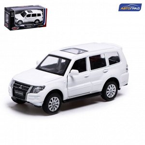 Машина металлическая MITSUBISHI PAJERO 4WD, 1:43, инерция, открываются двери, цвет белый