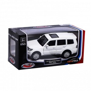 Машина металлическая MITSUBISHI PAJERO 4WD, 1:43, инерция, открываются двери, цвет белый