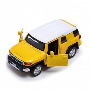 Машина металлическая TOYOTA FJ CRUISER, 1:43, инерция, открываются двери, цвет жёлтый