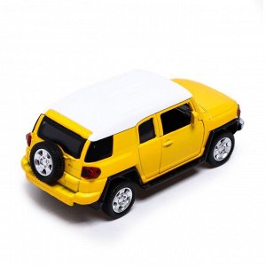 Машина металлическая TOYOTA FJ CRUISER, 1:43, инерция, открываются двери, цвет жёлтый