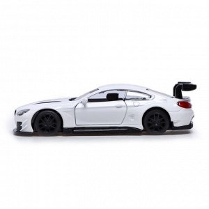 Машина металлическая BMW M6 GT3, 1:44, инерция, открываются двери, цвет белый