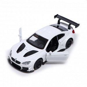 Машина металлическая BMW M6 GT3, 1:44, инерция, открываются двери, цвет белый