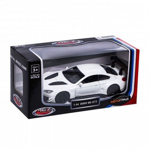 Машина металлическая BMW M6 GT3, 1:44, инерция, открываются двери, цвет белый