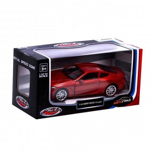 Машина металлическая BMW M850i, 1:44, инерция, открываются двери, цвет красный