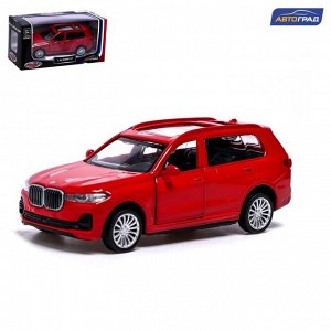 Машина металлическая BMW X7, 1:44, инерция, открываются двери, цвет чёрный