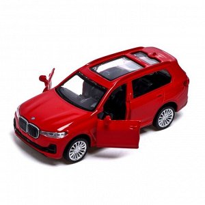 Машина металлическая BMW X7, 1:44, инерция, открываются двери, цвет чёрный